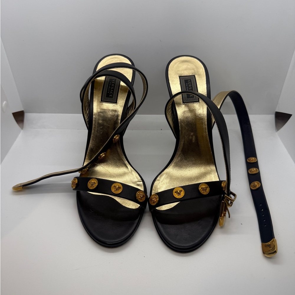 Versace Women's Sandals in Black and Gold